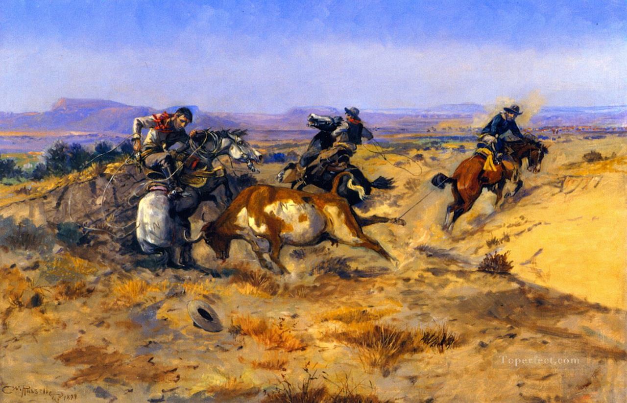 when cowboys get in trouble 1905 Charles Marion Russell Oil Paintings